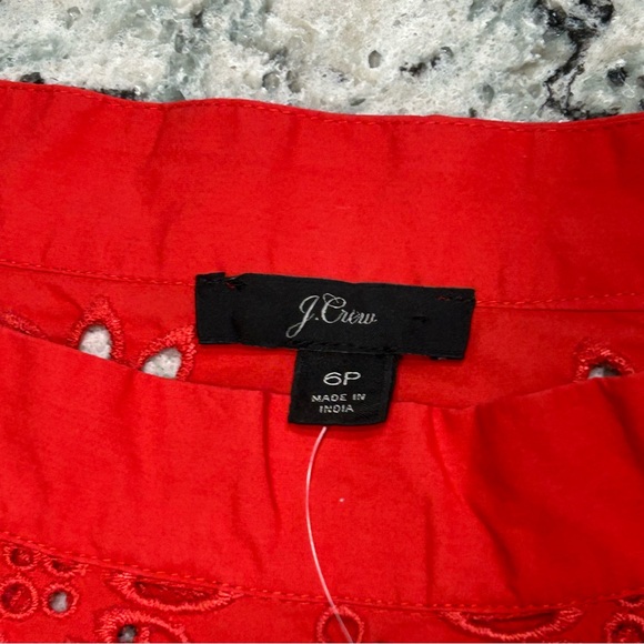 NWT J. Crew Womens Size 6 Red Long Sleeve Eyelet Top - Picture 5 of 10